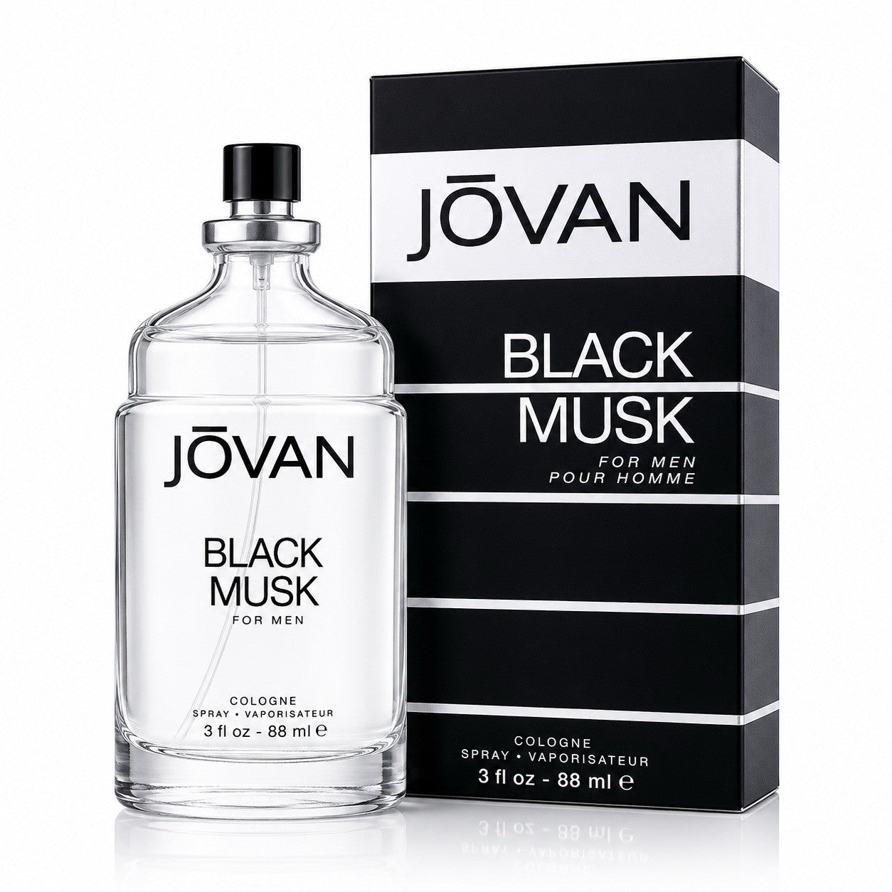 JOVAN Black Musk Cologne Spray for Men 88ml 3 fl oz Long Lasting Fragrance