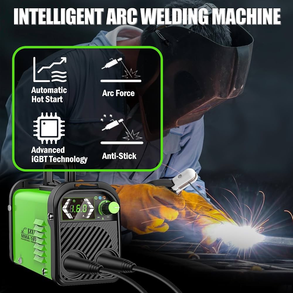 JZU MMA-160 Mini Stick Welder 110V IGBT ARC Inverter LCD Portable - Lumi and Leo