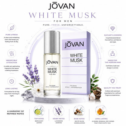 Jovan White Musk by Jovan for Men - 3 oz EDC Spray - Lumi and Leo