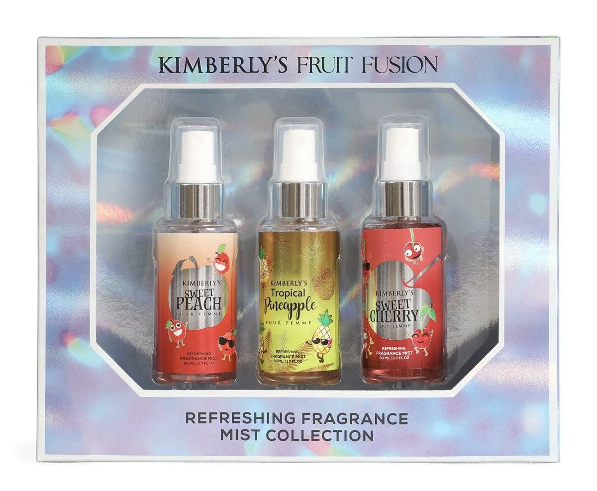 Kimberly's Fruit Fusion Fragrance Mist Gift Set 3 x 50ml Peach Pineapple