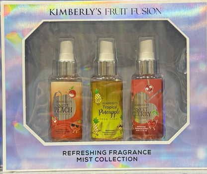 Kimberly's Fruit Fusion Fragrance Mist Gift Set 3 x 50ml Peach Pineapple - Lumi and Leo
