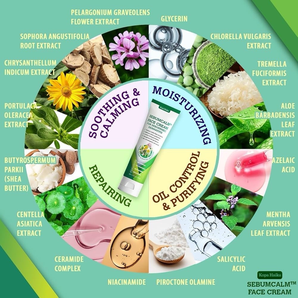 Kopa Haiku SebumCalm Face Cream Seborrheic Dermatitis 50ml Steroid Free - Lumi and Leo