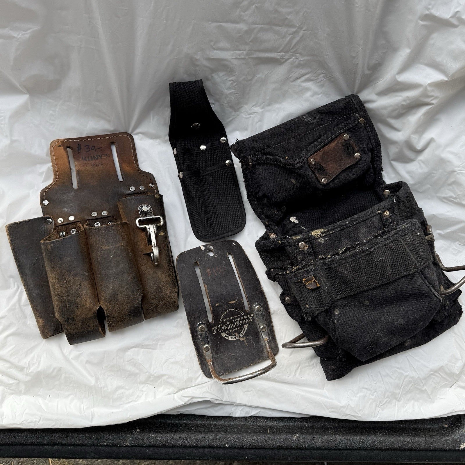 Kuny’s Leather Tool Pouch Set + Hooker Roofing Bracket & Utility Pouches - $75