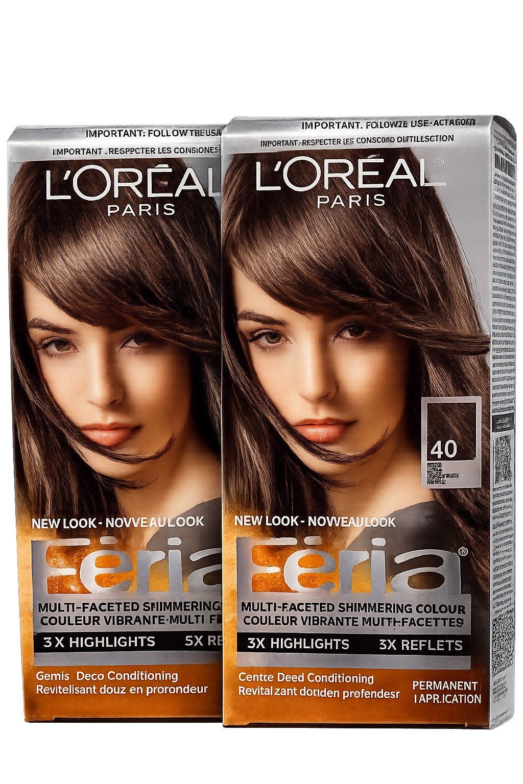 L'Oréal Féria Permanent Hair Color Shade 40 Brown Pack of 2 - Lumi and Leo