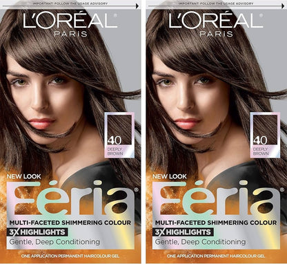 L'Oréal Féria Permanent Hair Color Shade 40 Brown Pack of 2 - Lumi and Leo