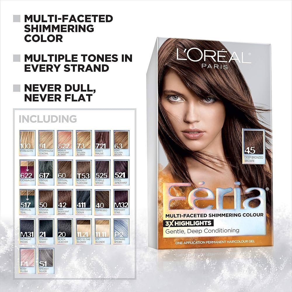 L'Oréal Paris Feria 525 Tropical Teal Permanent Hair Color Dye 2 Pack