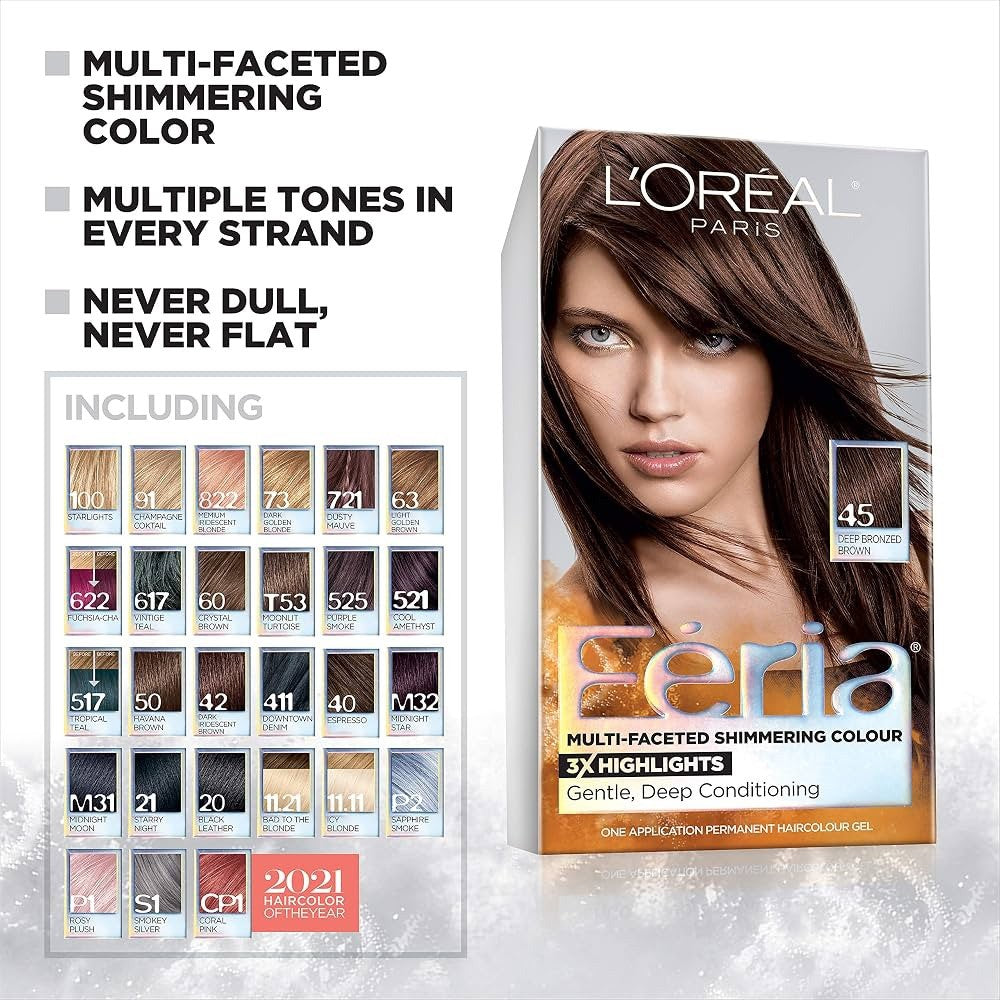 L'Oréal Paris Feria 617 Tropical Teal Permanent Hair Color Dye 2 Pack