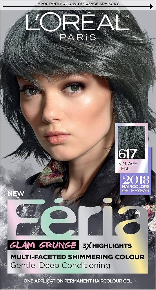 L'Oréal Paris Feria 617 Tropical Teal Permanent Hair Color Dye 2 Pack