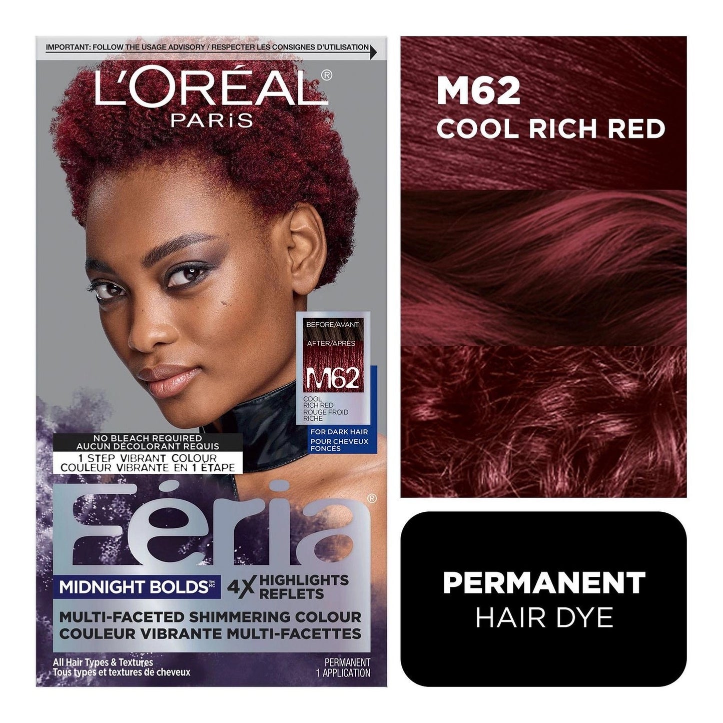 L'Oréal Paris Feria M62 Tropical Teal Permanent Hair Color Dye 2 Pack - Lumi and Leo