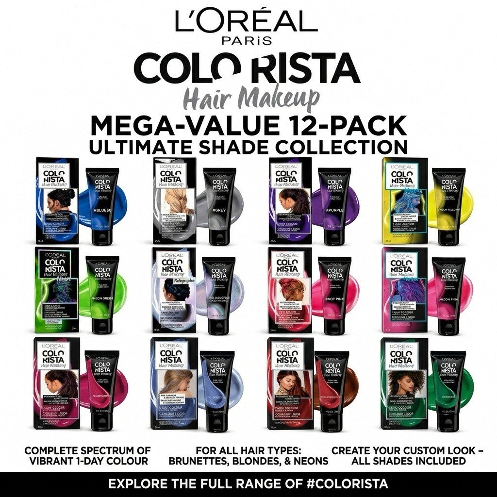 L'Oreal Paris Colorista Hair Makeup 1-Day Temporary Color 30ml 12 Pack