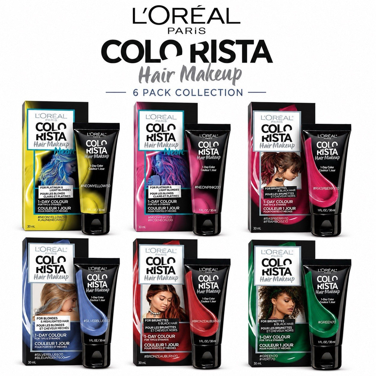 L'Oreal Paris Colorista Hair Makeup 1-Day Temporary Color 30ml 12 Pack