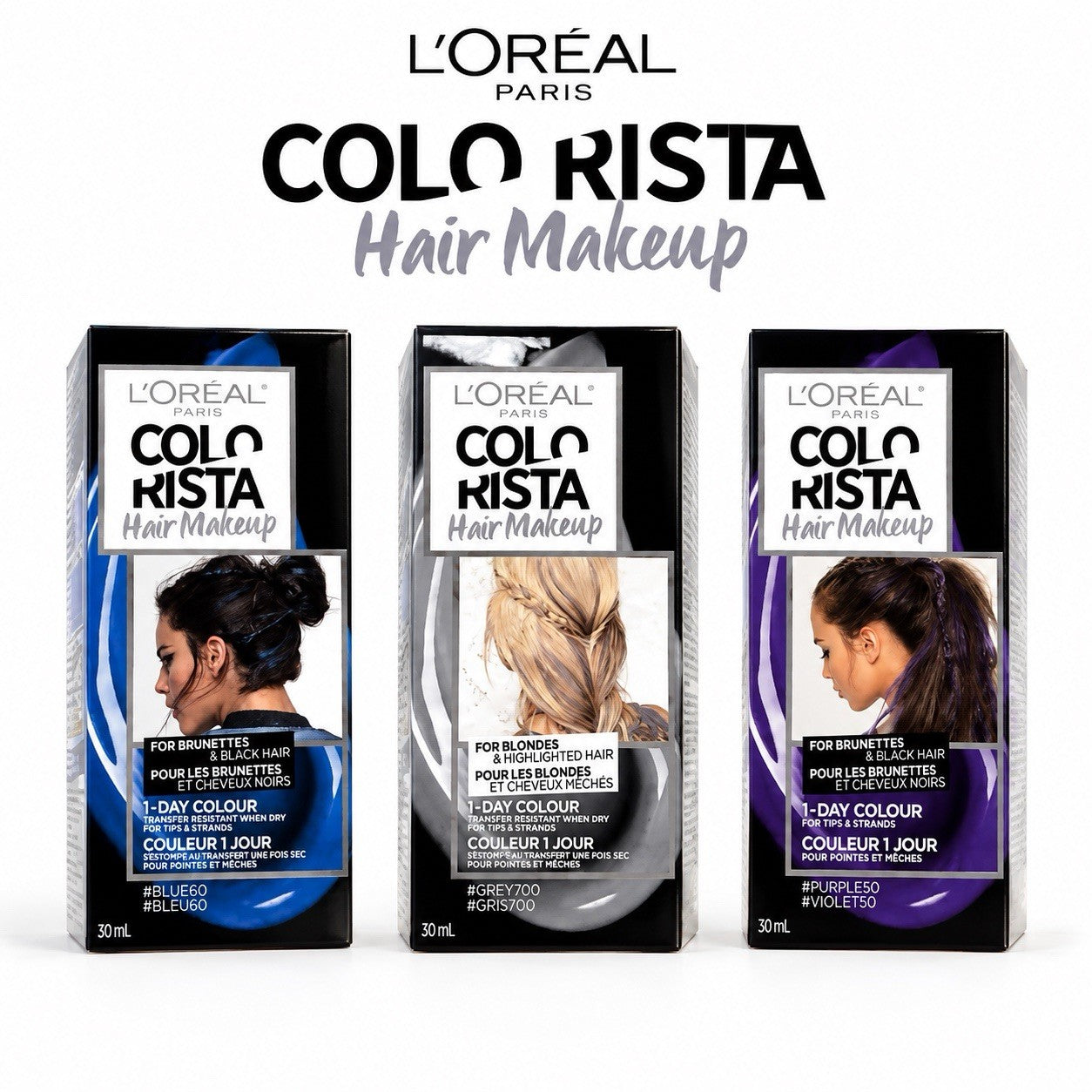 L'Oreal Paris Colorista Hair Makeup 1-Day Temporary Color 30ml 3 Pack - Lumi and Leo