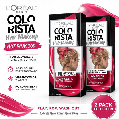 L'Oreal Paris Colorista Hair Makeup 1-Day Temporary Colour 30ml 2 Pack - Lumi and Leo