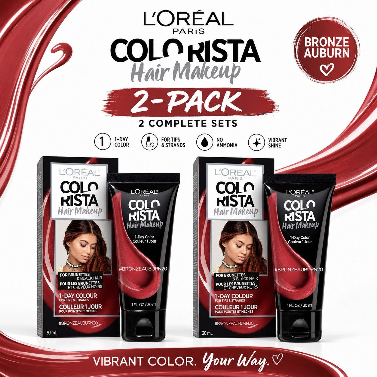 L'Oreal Paris Colorista Hair Makeup 1-Day Temporary Colour 30ml 2 Pack - Lumi and Leo