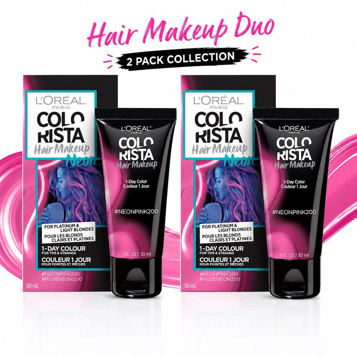 L'Oreal Paris Colorista Hair Makeup 1-Day Temporary Colour 30ml 2 Pack - Lumi and Leo