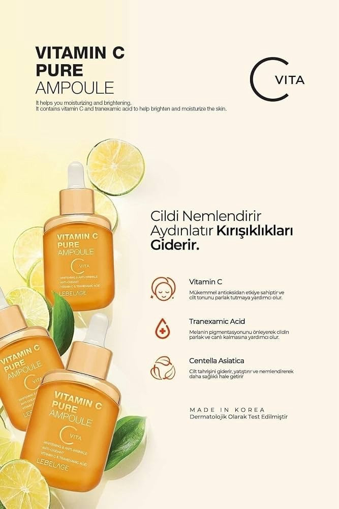LEBELAGE Vitamin C Pure Ampoule 35ml Face Serum Made in Korea 3 Pack