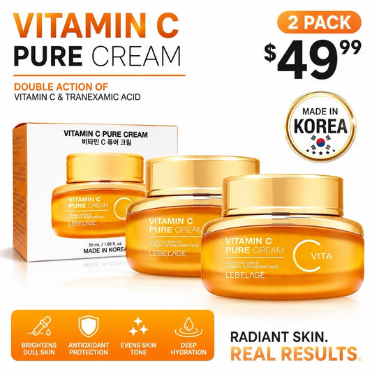 LEBELAGE Vitamin C Pure Cream 55ml Face Moisturizer Made in Korea 2 Pack - Lumi and Leo
