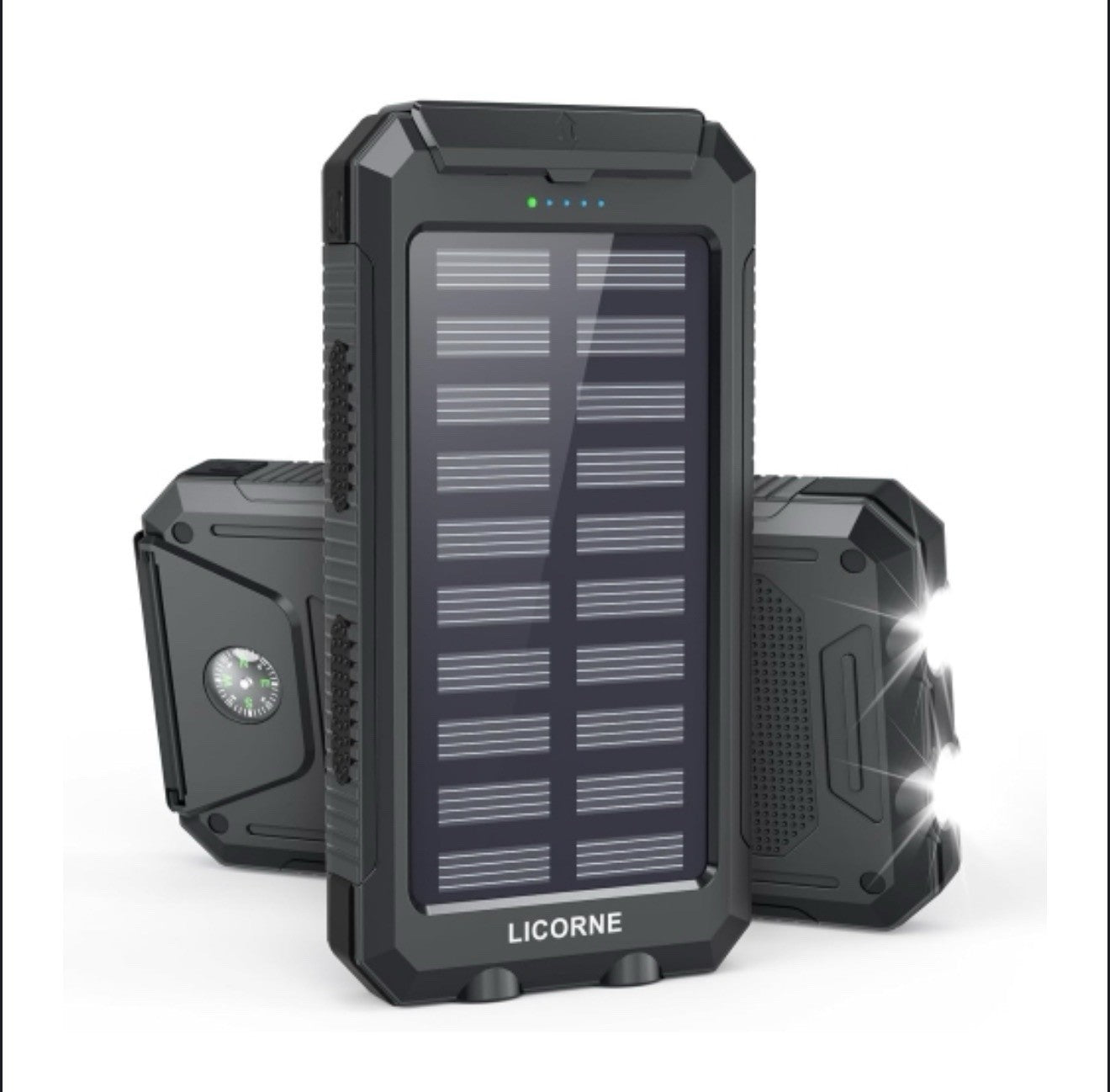 LICORNE Solar Power Bank - 30000 mAh (LJJ-S023) 2 USB Outport & Powerful light - Lumi and Leo