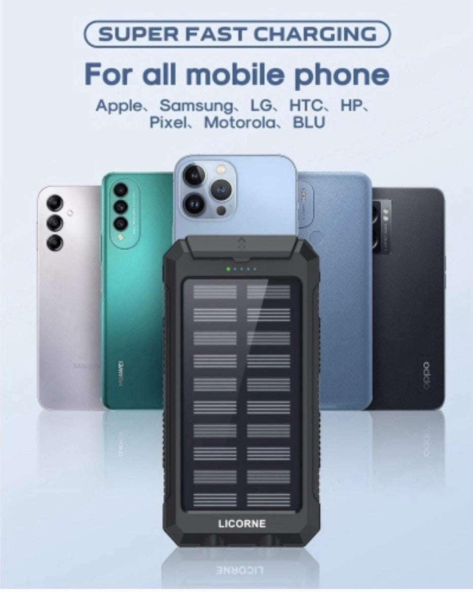 LICORNE Solar Power Bank - 30000 mAh (LJJ-S023) 2 USB Outport & Powerful light