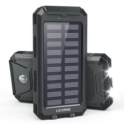 LICORNE Solar Power Bank - 30000 mAh (LJJ-S023) 2 USB Outport & Powerful light - Lumi and Leo