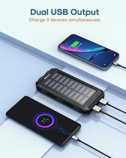 LICORNE Solar Power Bank - 30000 mAh (LJJ-S023) 2 USB Outport & Powerful light - Lumi and Leo