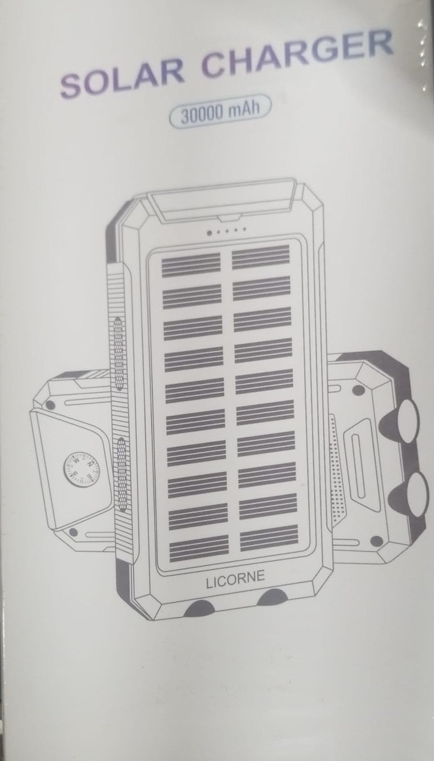 LICORNE Solar Power Bank - 30000 mAh (LJJ-S023) 2 USB Outport & Powerful light