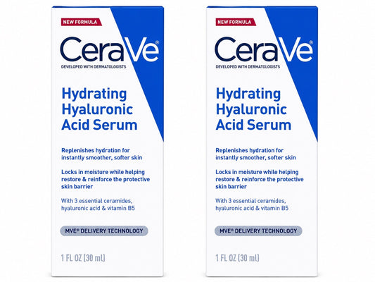 LOT OF 2 Cerave Hydrating Hyaluronic Acid Face Serum - 1oz/30ml - Lumi and Leo