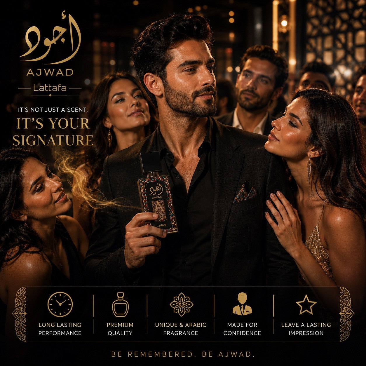 Lattafa Ajwad Eau de Parfum 60ml Unisex Perfume Long Lasting Arabic Fragrance
