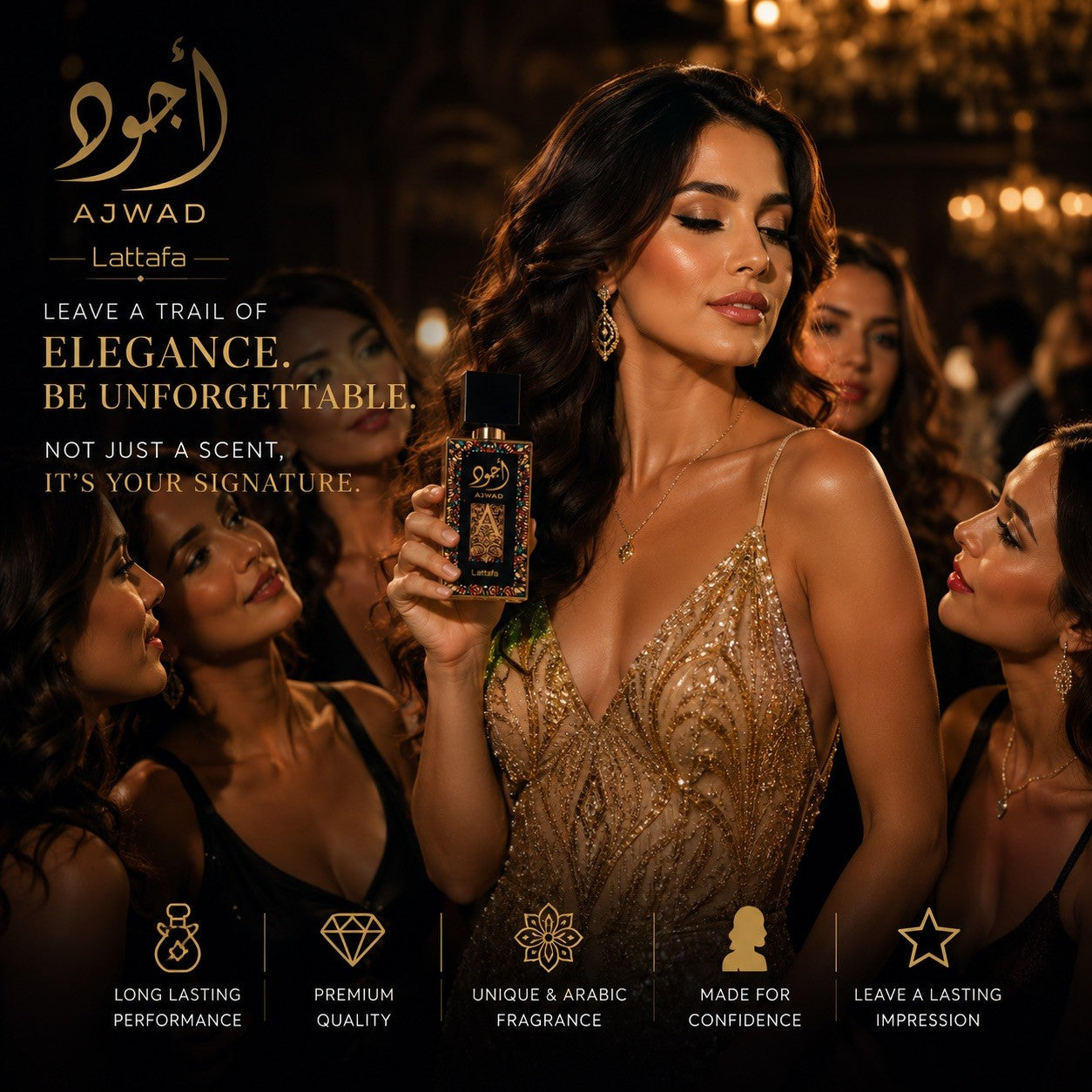 Lattafa Ajwad Eau de Parfum 60ml Unisex Perfume Long Lasting Arabic Fragrance