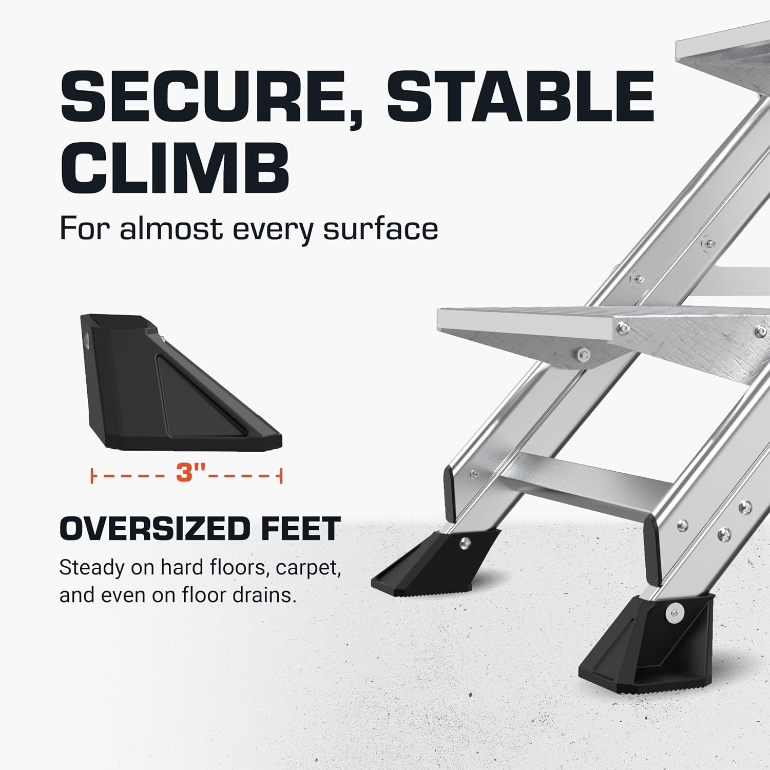 Little Giant Jumbo Step Folding Safety Step Stool Ladder Aluminum Heavy Duty