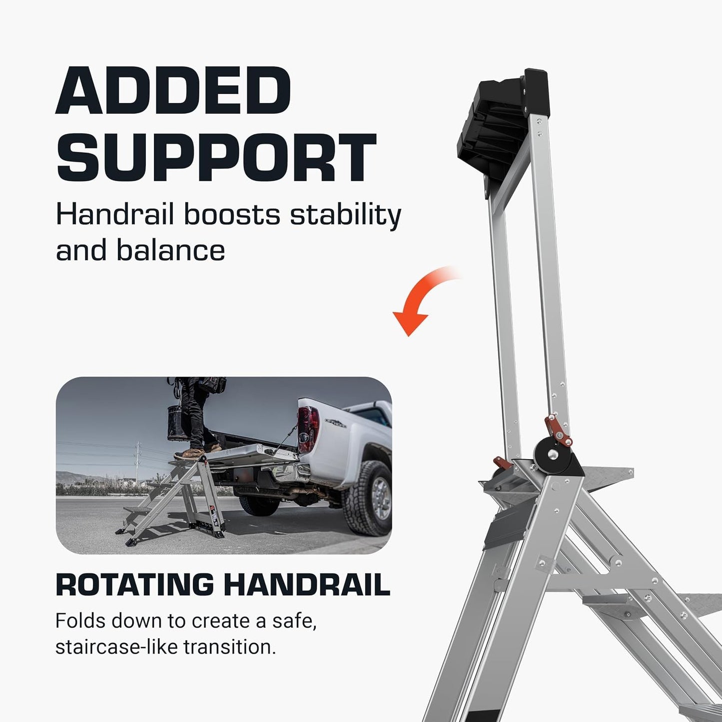 Little Giant Jumbo Step Folding Safety Step Stool Ladder Aluminum Heavy Duty - Lumi and Leo