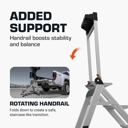 Little Giant Jumbo Step Folding Safety Step Stool Ladder Aluminum Heavy Duty - Lumi and Leo
