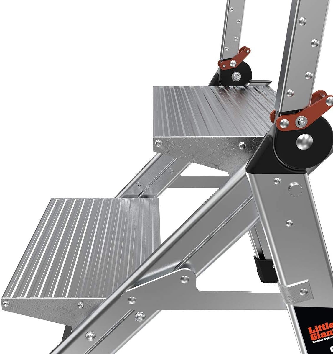 Little Giant Jumbo Step Folding Safety Step Stool Ladder Aluminum Heavy Duty - Lumi and Leo
