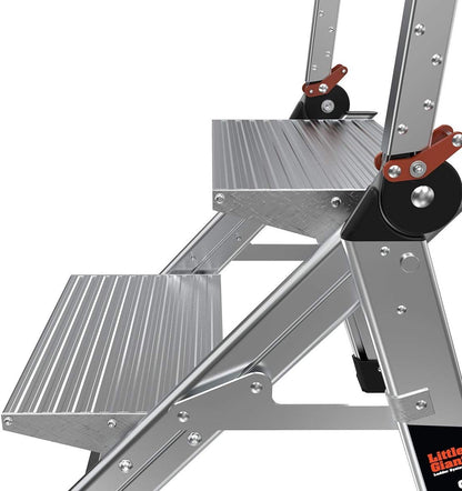 Little Giant Jumbo Step Folding Safety Step Stool Ladder Aluminum Heavy Duty - Lumi and Leo