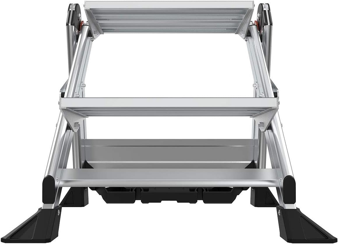 Little Giant Jumbo Step Folding Safety Step Stool Ladder Aluminum Heavy Duty - Lumi and Leo