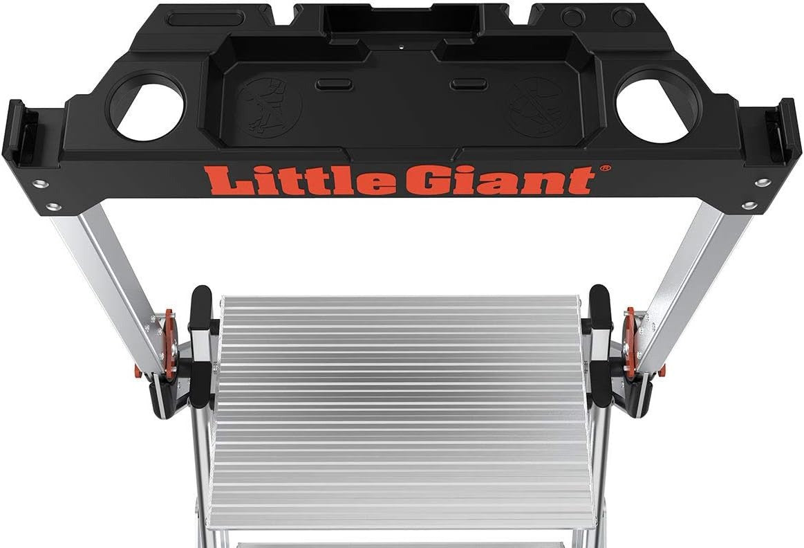 Little Giant Jumbo Step Folding Safety Step Stool Ladder Aluminum Heavy Duty - Lumi and Leo