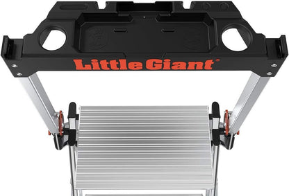 Little Giant Jumbo Step Folding Safety Step Stool Ladder Aluminum Heavy Duty - Lumi and Leo