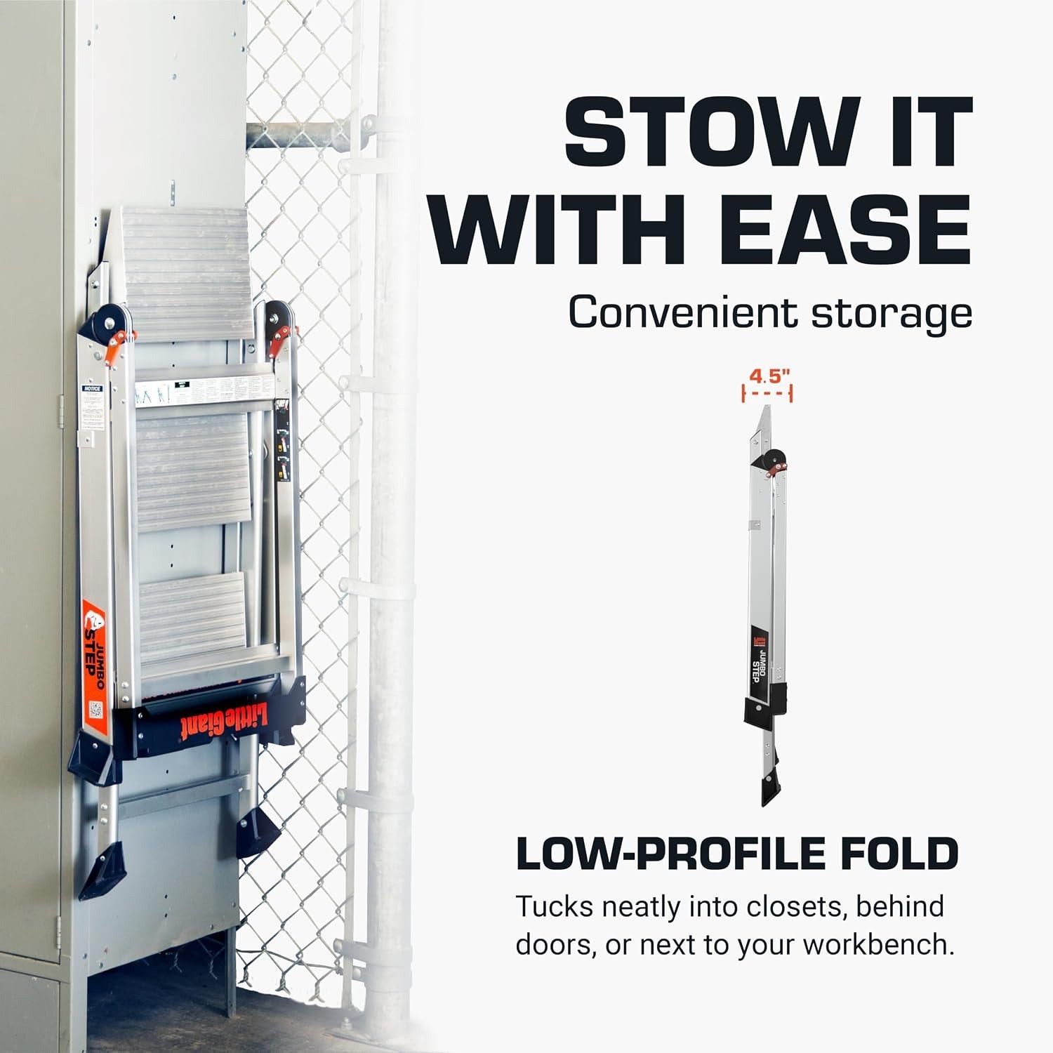 Little Giant Jumbo Step Folding Safety Step Stool Ladder Aluminum Heavy Duty