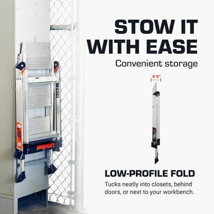 Little Giant Jumbo Step Folding Safety Step Stool Ladder Aluminum Heavy Duty - Lumi and Leo