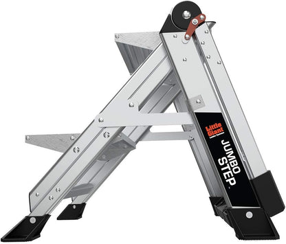 Little Giant Jumbo Step Folding Safety Step Stool Ladder Aluminum Heavy Duty - Lumi and Leo