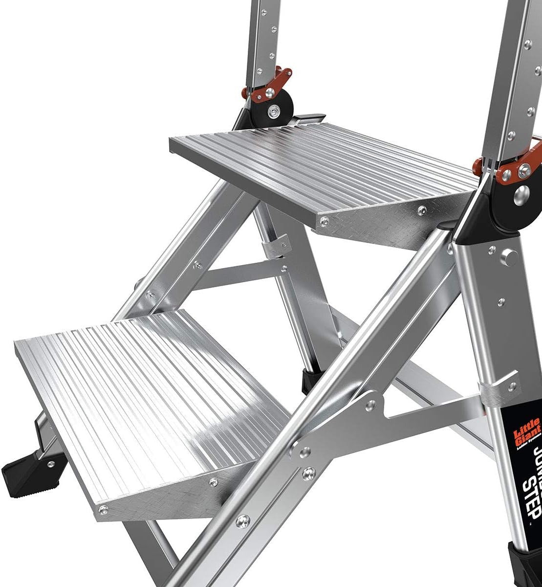 Little Giant Jumbo Step Folding Safety Step Stool Ladder Aluminum Heavy Duty - Lumi and Leo