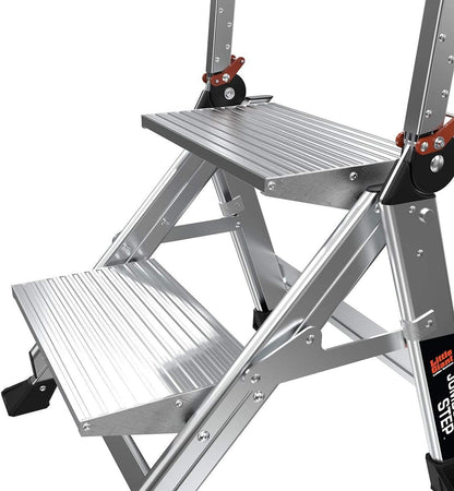 Little Giant Jumbo Step Folding Safety Step Stool Ladder Aluminum Heavy Duty - Lumi and Leo