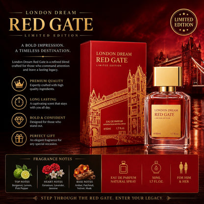 London Dream Red Gate Limited Edition Eau de Parfum 100ml Unisex Fragrance - Lumi and Leo
