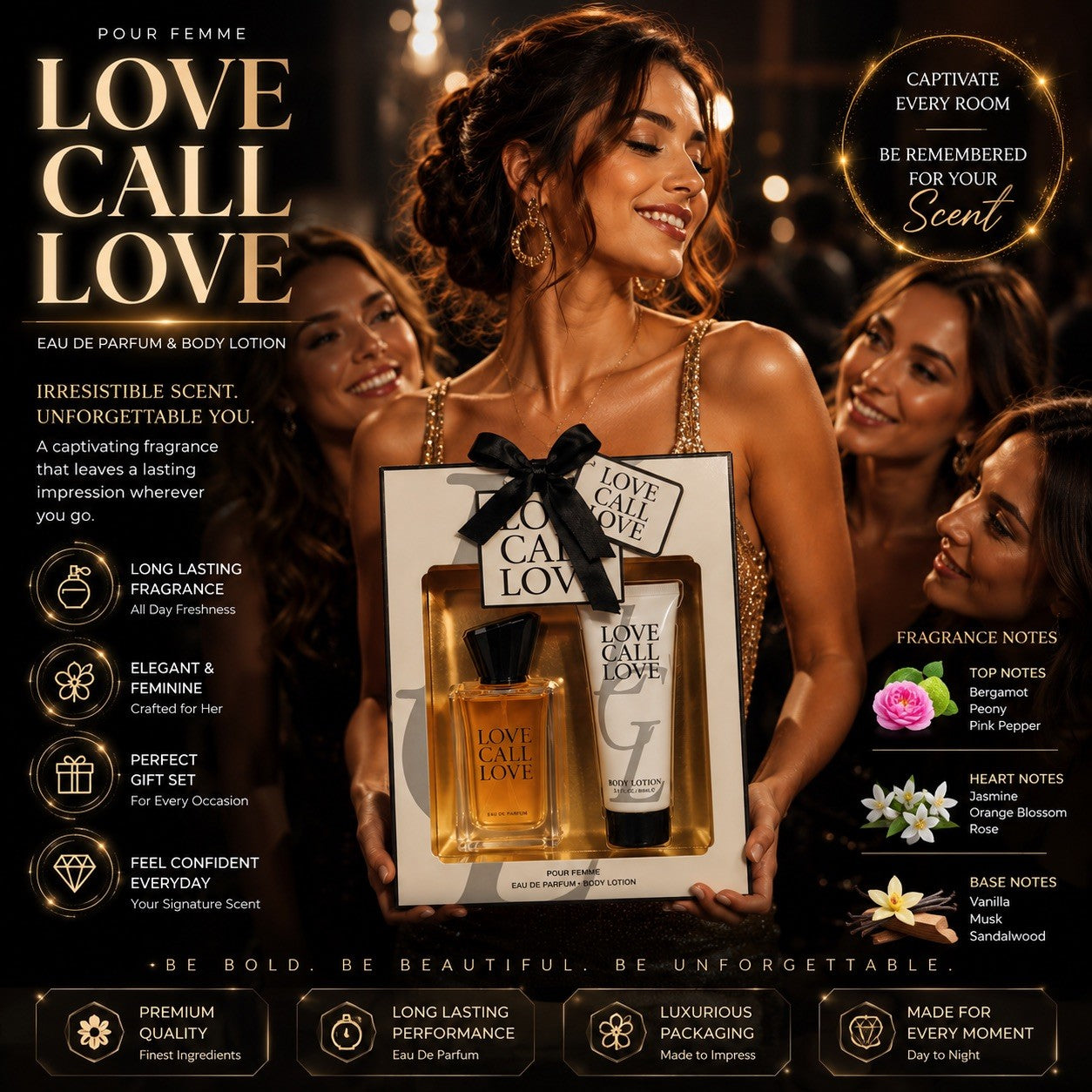 Love Call Love Women’s Perfume Gift Set EDP & Body Lotion - Lumi and Leo