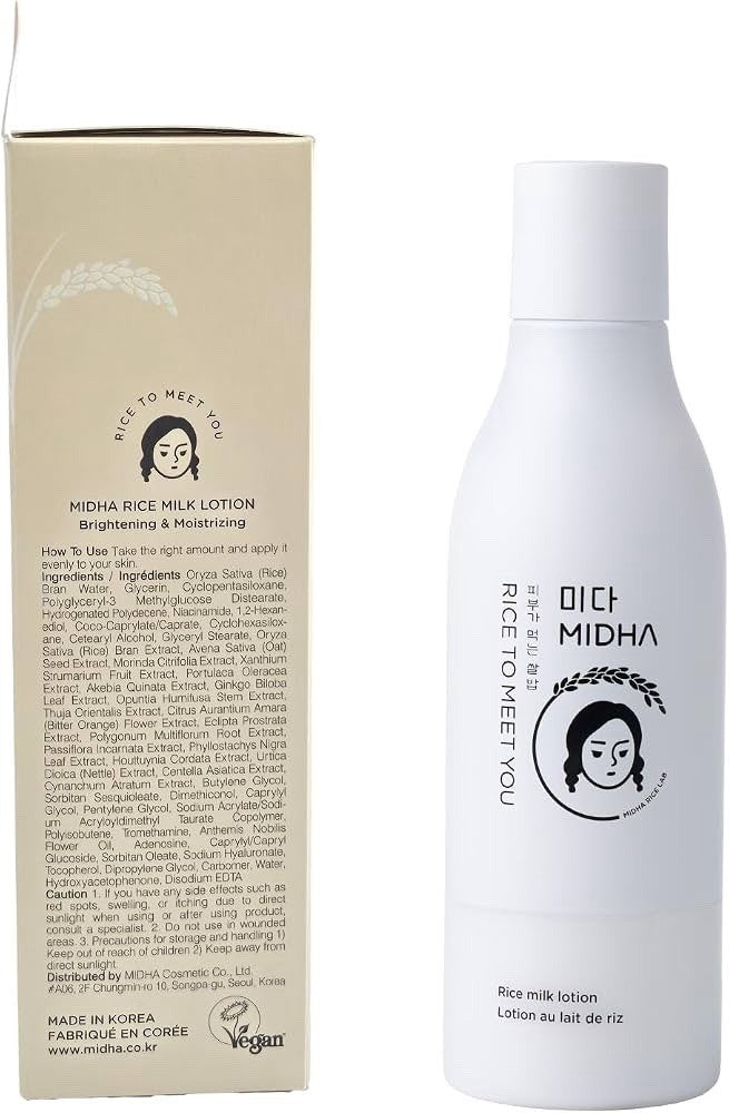 MIDHA Rice Milk Face Lotion - Skin Moisturizer for All Skin Types, Vegan, Unscen