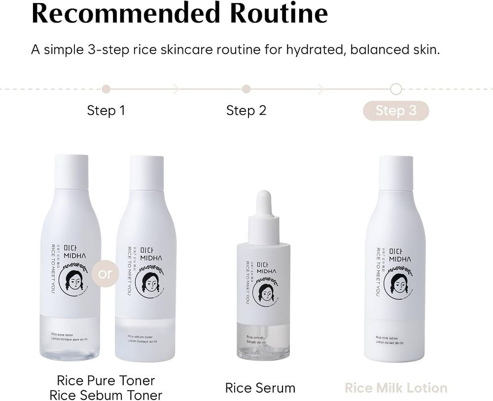 MIDHA Rice Milk Face Lotion - Skin Moisturizer for All Skin Types, Vegan, Unscen - Lumi and Leo