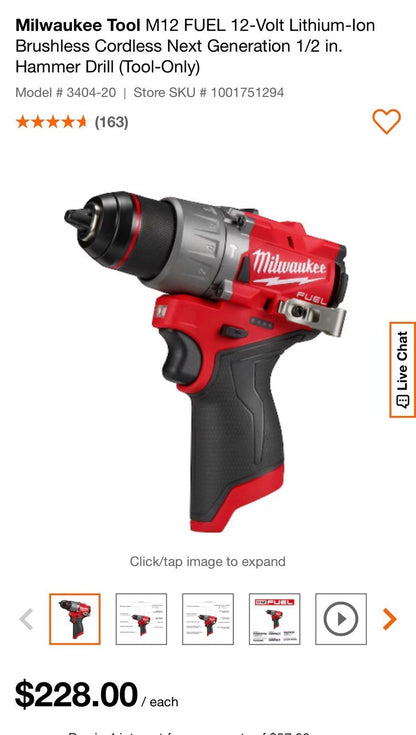 MILWAUKEE M12 FUEL HAMMER DRILL - Lumi and Leo