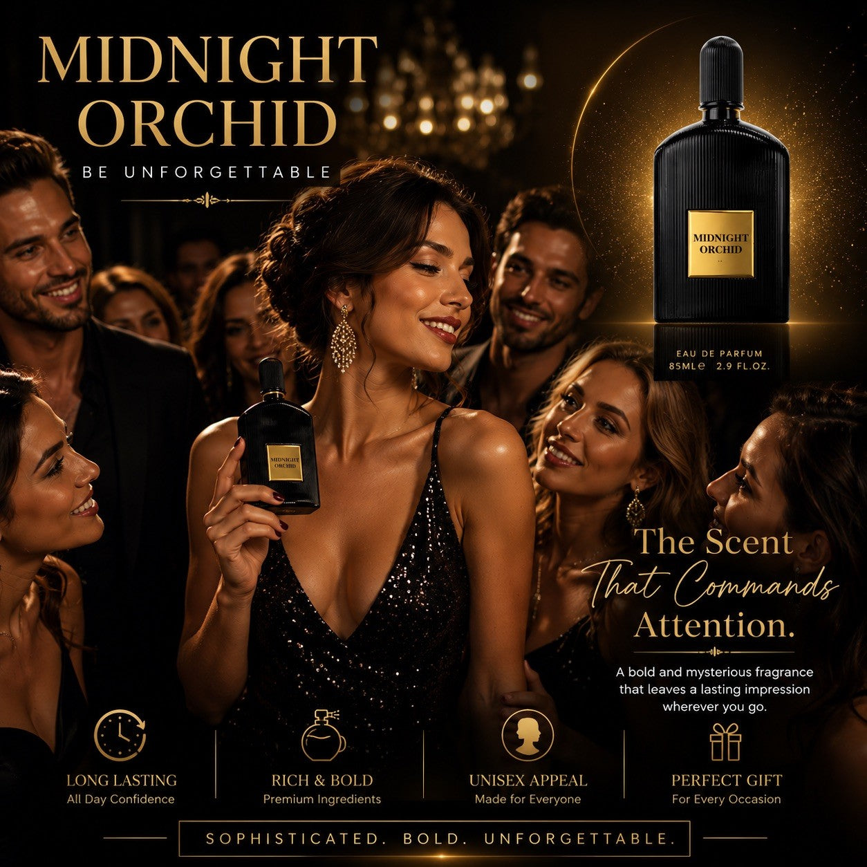 Midnight Orchid Eau de Parfum 85ml Unisex Long Lasting Luxury Perfume Spray - Lumi and Leo