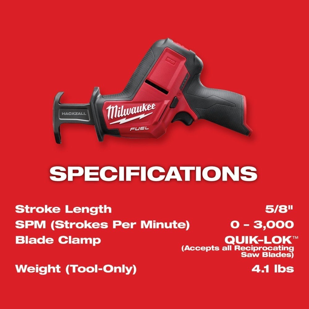 Milwaukee 2520-20 M12 FUEL 12V HACKZALL Reciprocating Saw w/ Blade - Bare Tool - Lumi and Leo