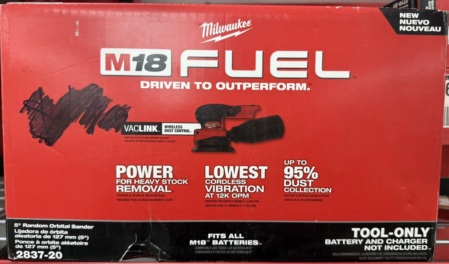 Milwaukee 2837-20 M18 Cordless 5” Random Orbital Sander - Lumi and Leo